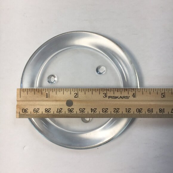 Glass Candle Plates 4.5" Wide Set 3 Pillar Votive - Picture 5 of 6